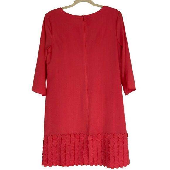 IN Studio Petite Layered Fringe Dress NWT Coral Size 12P - Picture 6 of 11